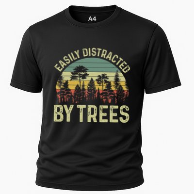 Easily Distracted By Trees Funny Tree Planting Trees Performance Shirt
