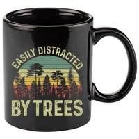 Easily Distracted By Trees Funny Tree Planting Trees 11oz C Handle Ceramic Mug