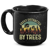 Easily Distracted By Trees Funny Tree Planting Trees 15oz Campfire Ceramic Mug