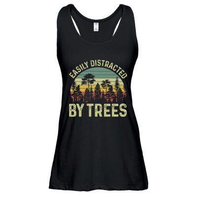 Easily Distracted By Trees Funny Tree Planting Trees Ladies Essential Flowy Tank