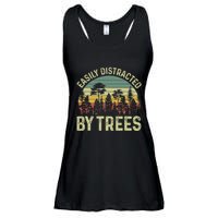 Easily Distracted By Trees Funny Tree Planting Trees Ladies Essential Flowy Tank