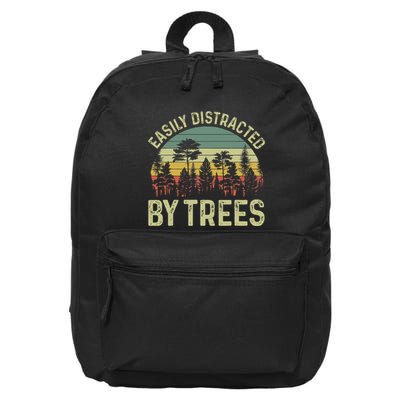 Easily Distracted By Trees Funny Tree Planting Trees 16 in Basic Backpack