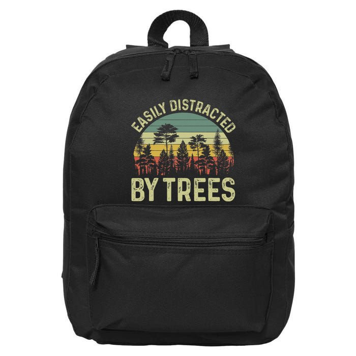 Easily Distracted By Trees Funny Tree Planting Trees 16 in Basic Backpack