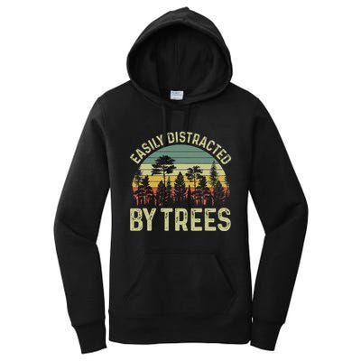Easily Distracted By Trees Funny Tree Planting Trees Women's Pullover Hoodie
