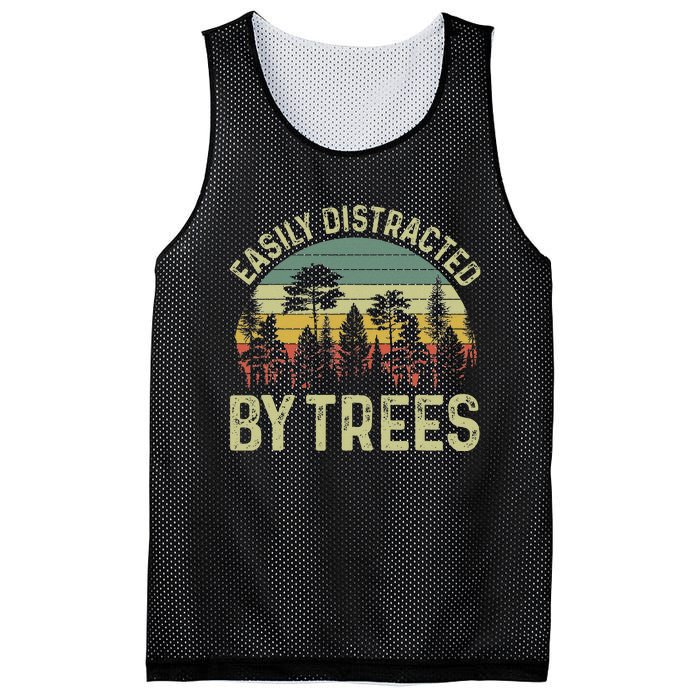 Easily Distracted By Trees Funny Tree Planting Trees Mesh Reversible Basketball Jersey Tank