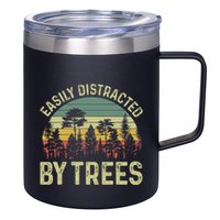 Easily Distracted By Trees Funny Tree Planting Trees 12oz Stainless Steel Coffee Mug