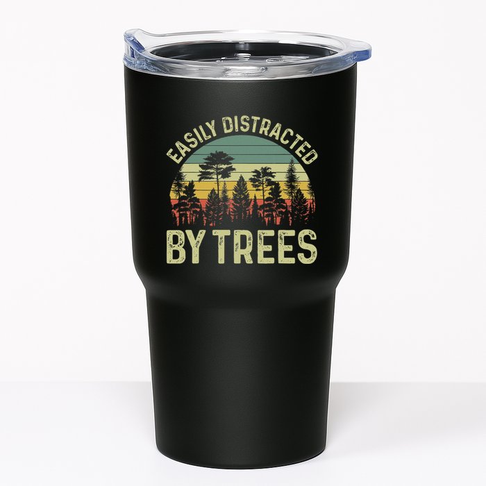 Easily Distracted By Trees Funny Tree Planting Trees Tumbler