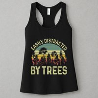 Easily Distracted By Trees Funny Tree Planting Trees Womens Tank Top