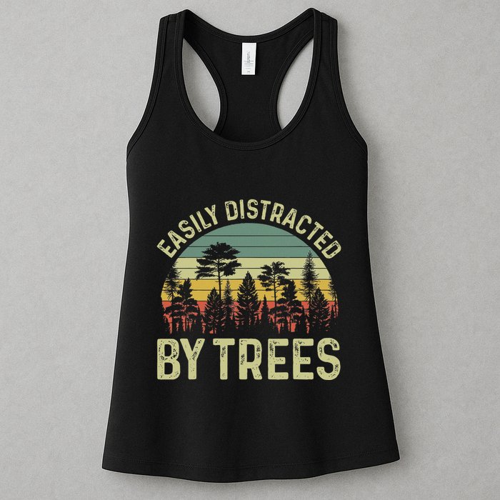 Easily Distracted By Trees Funny Tree Planting Trees Womens Tank Top