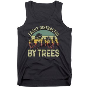 Easily Distracted By Trees Funny Tree Planting Trees Tank Top