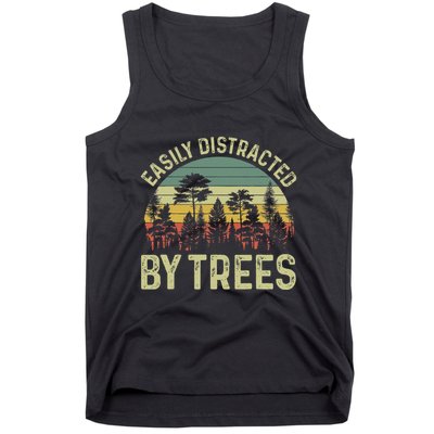 Easily Distracted By Trees Funny Tree Planting Trees Tank Top