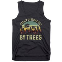 Easily Distracted By Trees Funny Tree Planting Trees Tank Top