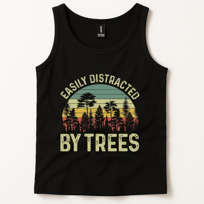 Easily Distracted By Trees Funny Tree Planting Trees Tank Top