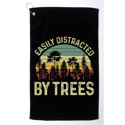 Easily Distracted By Trees Funny Tree Planting Trees Golf Towel