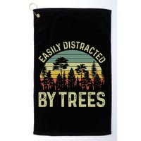 Easily Distracted By Trees Funny Tree Planting Trees Golf Towel