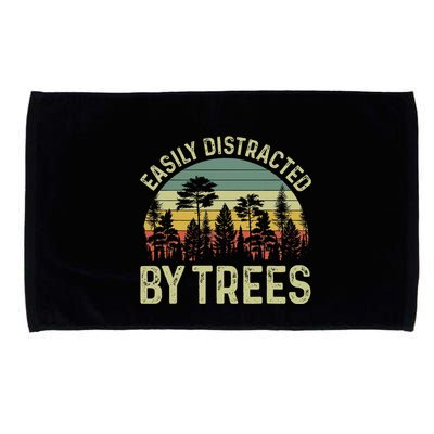 Easily Distracted By Trees Funny Tree Planting Trees Microfiber Hand Towel