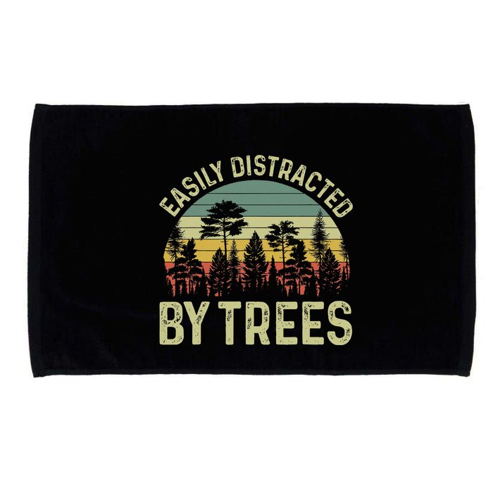 Easily Distracted By Trees Funny Tree Planting Trees Microfiber Hand Towel
