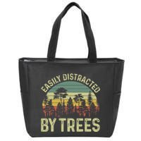 Easily Distracted By Trees Funny Tree Planting Trees Zip Tote Bag