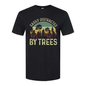 Easily Distracted By Trees Funny Tree Planting Trees Softstyle CVC T-Shirt