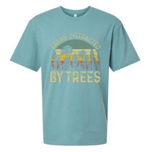 Easily Distracted By Trees Funny Tree Planting Trees Sueded Cloud Jersey T-Shirt