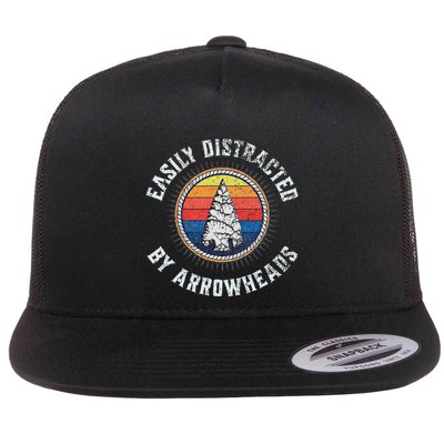 Easily Distracted By Arrowheads Fun Design Flat Bill Trucker Hat