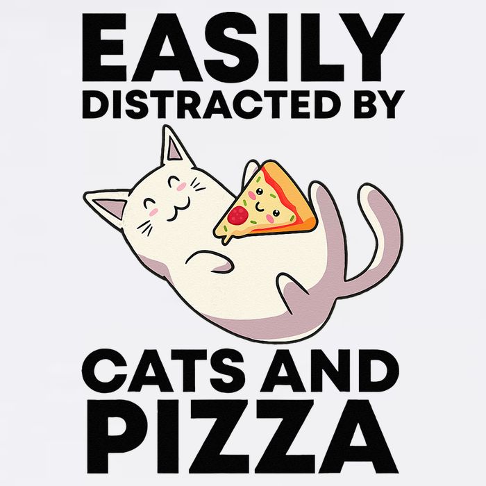 Easily Distracted By Cats And Pizza Kawaii Cat Lovers Gift Cooling Performance Crew T-Shirt