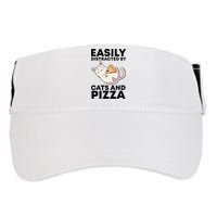 Easily Distracted By Cats And Pizza Kawaii Cat Lovers Gift Adult Drive Performance Visor