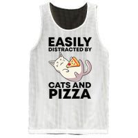 Easily Distracted By Cats And Pizza Kawaii Cat Lovers Gift Mesh Reversible Basketball Jersey Tank