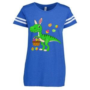 Easter Dinosaur Bunny Ears Easter Basket Stuffers Enza Ladies Jersey Football T-Shirt