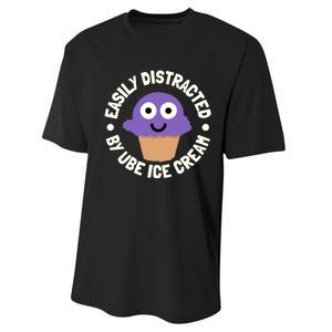 Easily Distracted By Ube Ice Cream Ube Ice Cream Lover Performance Sprint T-Shirt