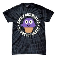 Easily Distracted By Ube Ice Cream Ube Ice Cream Lover Tie-Dye T-Shirt