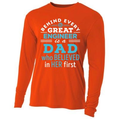 Engineer Dad Behind Every Great Engineer Is Dad Who Believed Great Gift Cooling Performance Long Sleeve Crew