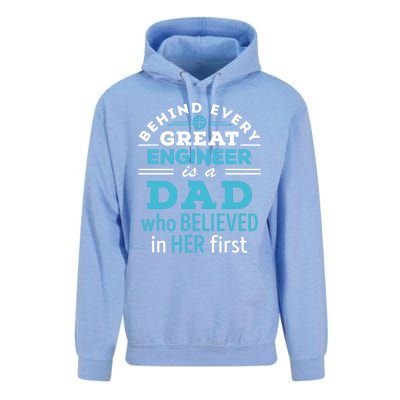 Engineer Dad Behind Every Great Engineer Is Dad Who Believed Great Gift Unisex Surf Hoodie