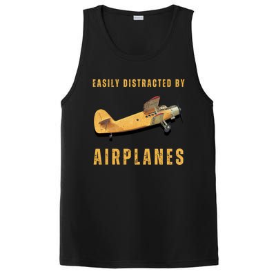 Easily Distracted By Airplanes Aviation Pilot Gift PosiCharge Competitor Tank