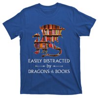 Easily Distracted By Dragons And Books Book & Dragon T-Shirt