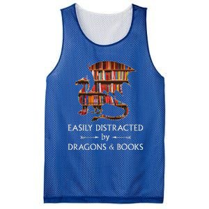 Easily Distracted By Dragons And Books Book & Dragon Mesh Reversible Basketball Jersey Tank