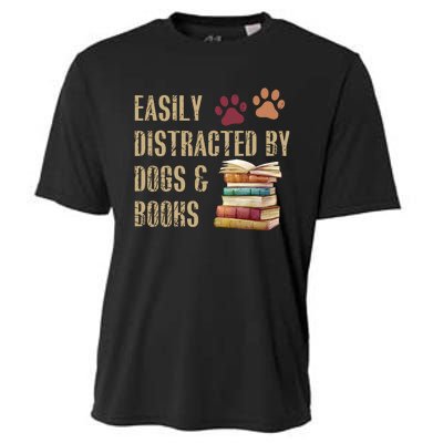 Easily Distracted By Dogs And Books Cooling Performance Crew T-Shirt