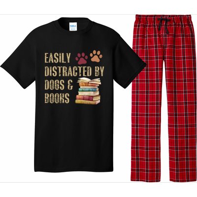 Easily Distracted By Dogs And Books Pajama Set