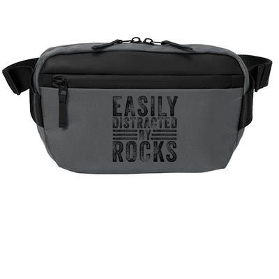 Easily Distracted By Rocks Geology Stone Lover Funny Vintage  Crossbody Pack