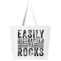 Easily Distracted By Rocks Geology Stone Lover Funny Vintage  25L Jumbo Tote