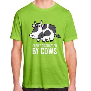 Easily Distracted By Cows Cattle Farming Cows Adult ChromaSoft Performance T-Shirt