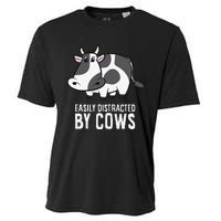 Easily Distracted By Cows Cattle Farming Cows Cooling Performance Crew T-Shirt