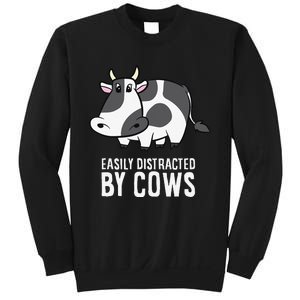 Easily Distracted By Cows Cattle Farming Cows Sweatshirt