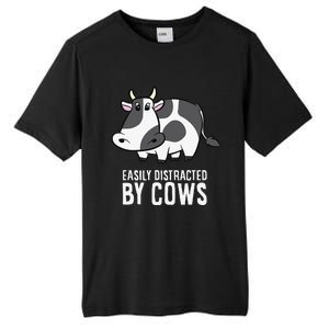 Easily Distracted By Cows Cattle Farming Cows Tall Fusion ChromaSoft Performance T-Shirt