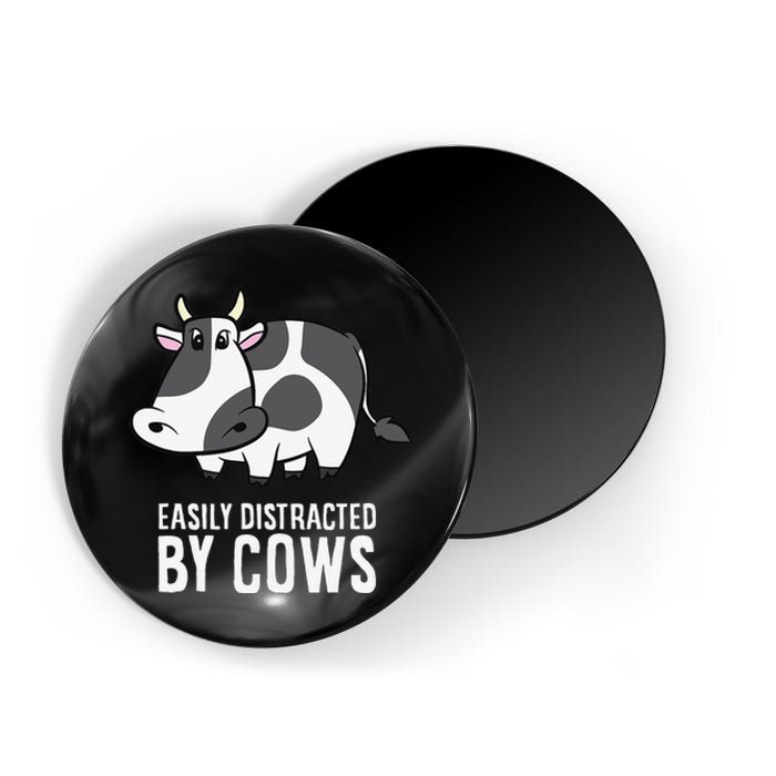 Easily Distracted By Cows Cattle Farming Cows Magnet