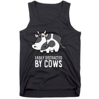 Easily Distracted By Cows Cattle Farming Cows Tank Top