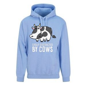 Easily Distracted By Cows Cattle Farming Cows Unisex Surf Hoodie