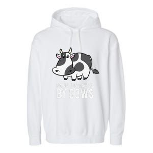 Easily Distracted By Cows Cattle Farming Cows Garment-Dyed Fleece Hoodie