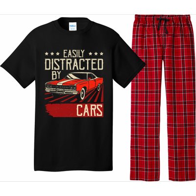 Easily Distracted By Cars Classic Muscle Car Guy Car Lover Pajama Set