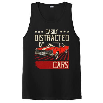 Easily Distracted By Cars Classic Muscle Car Guy Car Lover PosiCharge Competitor Tank